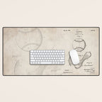 Baseball Patent - Softball Art - Antique Desk Mat Gallery Image 1