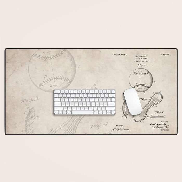 Baseball Patent - Softball Art - Antique Desk Mat Gallery Image 1