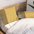 Mustard and Black Minimalist Original Art Pillow Sham Gallery Image 2