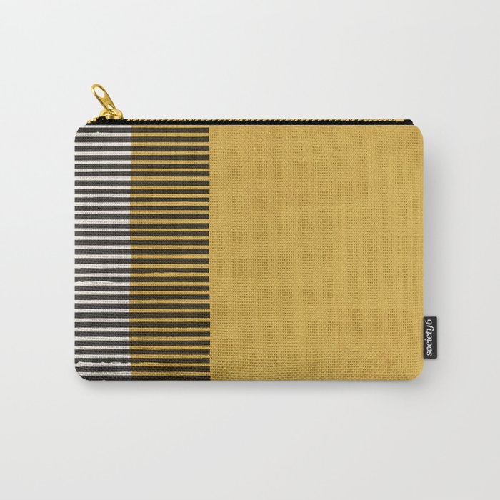 Mustard and Black Minimalist Original Art Carry All Pouch Gallery Image 1