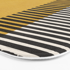 Mustard and Black Minimalist Original Art Bath Mat Gallery Image 3