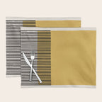 Mustard and Black Minimalist Original Art Placemat Gallery Image 1