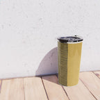 Mustard and Black Minimalist Original Art Travel Mug Gallery Image 4