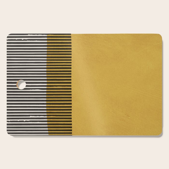 Mustard and Black Minimalist Original Art Cutting Board Gallery Image 1