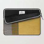 Mustard and Black Minimalist Original Art Laptop Sleeve Gallery Image 2