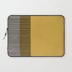 Mustard and Black Minimalist Original Art Laptop Sleeve Gallery Image 1