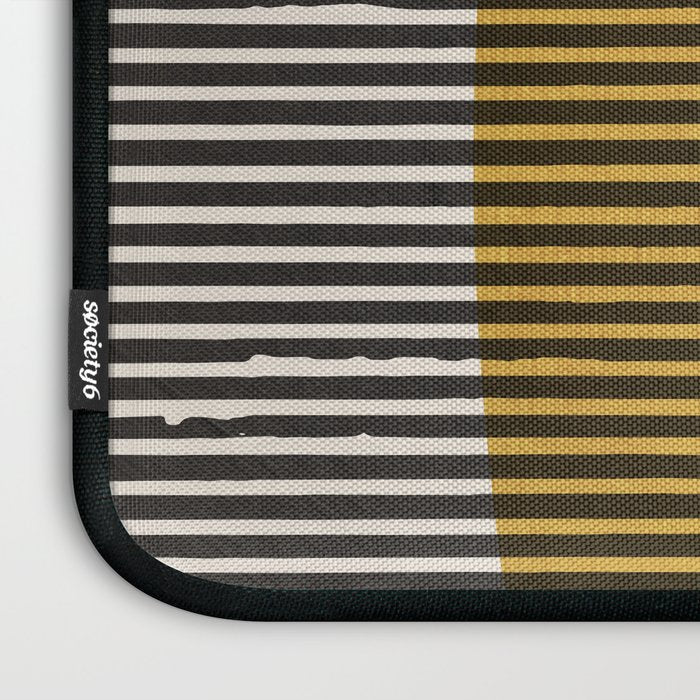 Mustard and Black Minimalist Original Art Laptop Sleeve Gallery Image 3