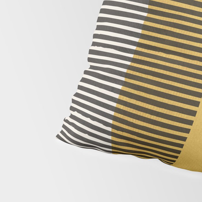 Mustard and Black Minimalist Original Art Pillow Sham Gallery Image 4