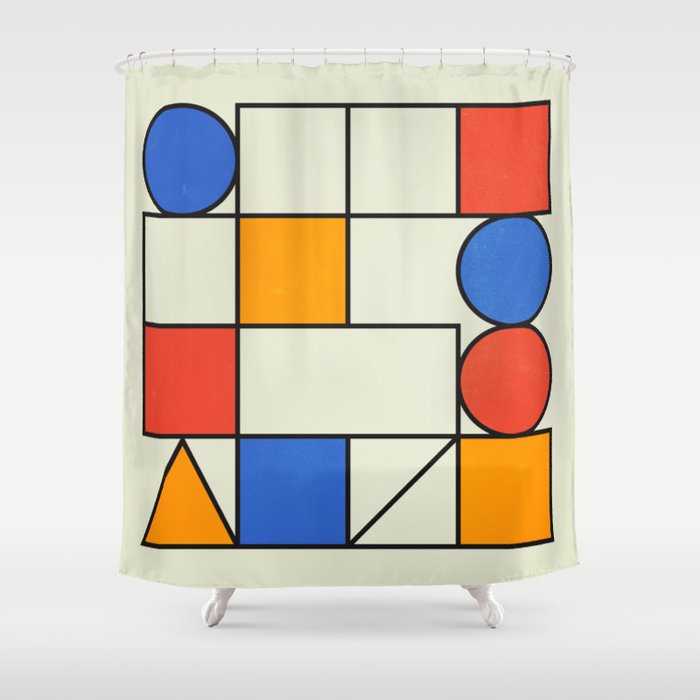 Bauhaus Blocks 02 Shower Curtain Gallery Image 1