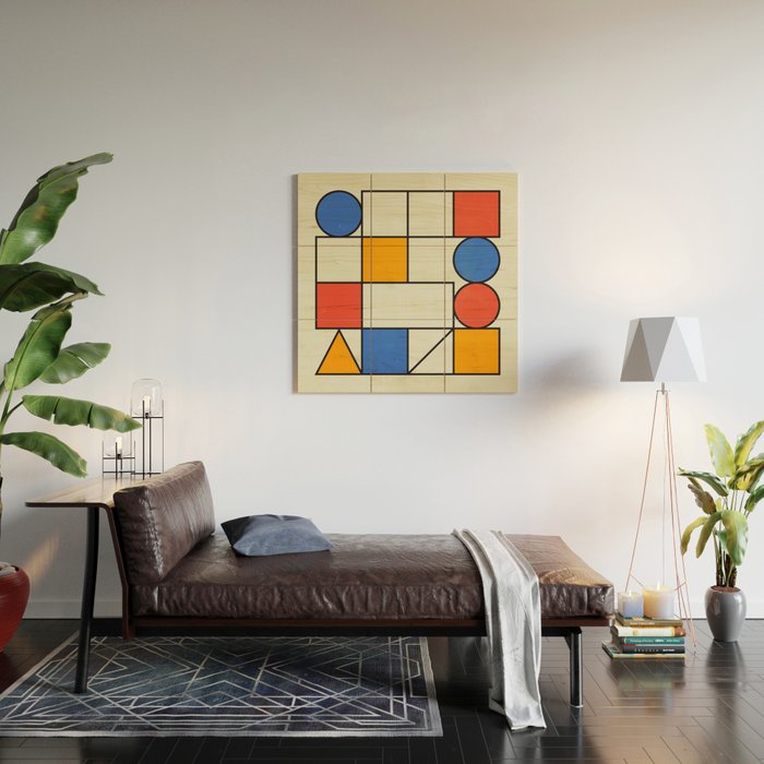 Bauhaus Blocks 02 Wood Wall Art Gallery Image 2