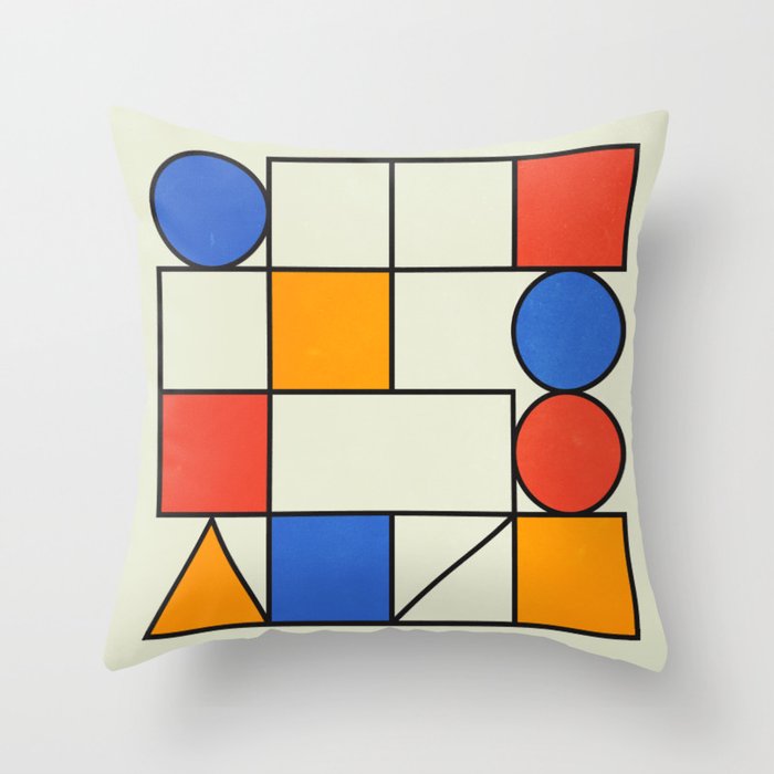 Bauhaus Blocks 02 Throw Pillow Gallery Image 1