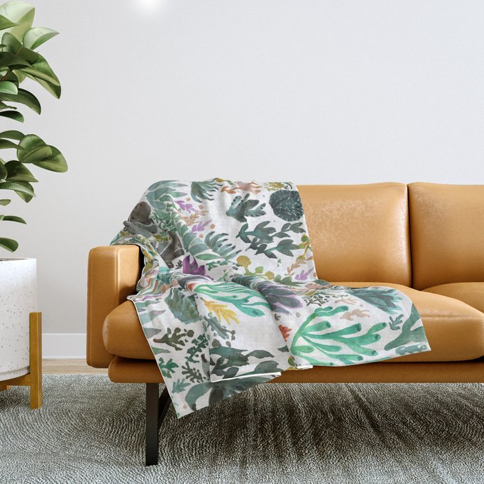 Succulent and Cacti Throw Blanket Gallery Image 1