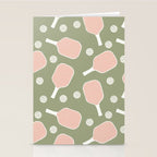 Preppy Pink Pickleball Stationery Card Gallery Image 2