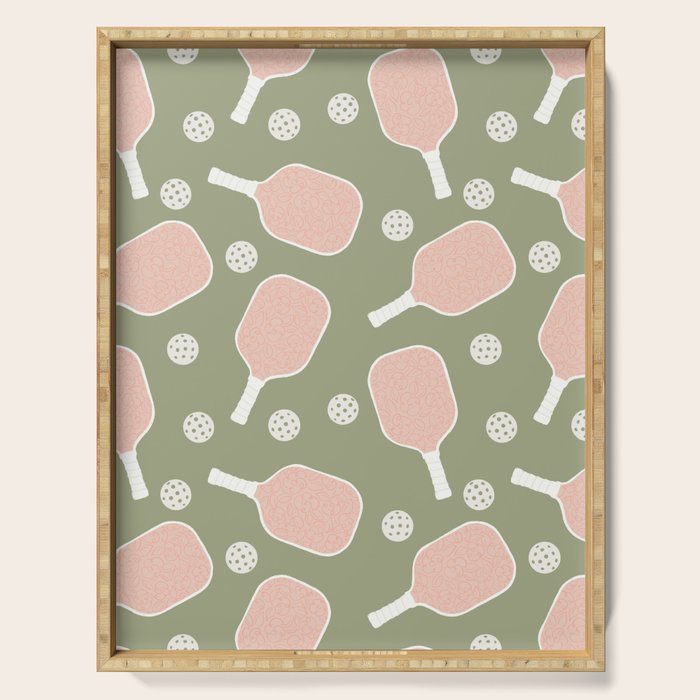 Preppy Pink Pickleball Serving Tray Gallery Image 1