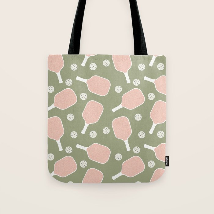 Preppy Pink Pickleball Tote Bag Gallery Image 1