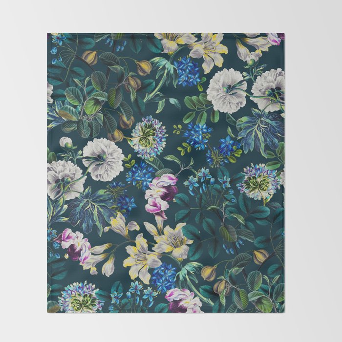 Chintzy Florals II Throw Blanket Gallery Image 2