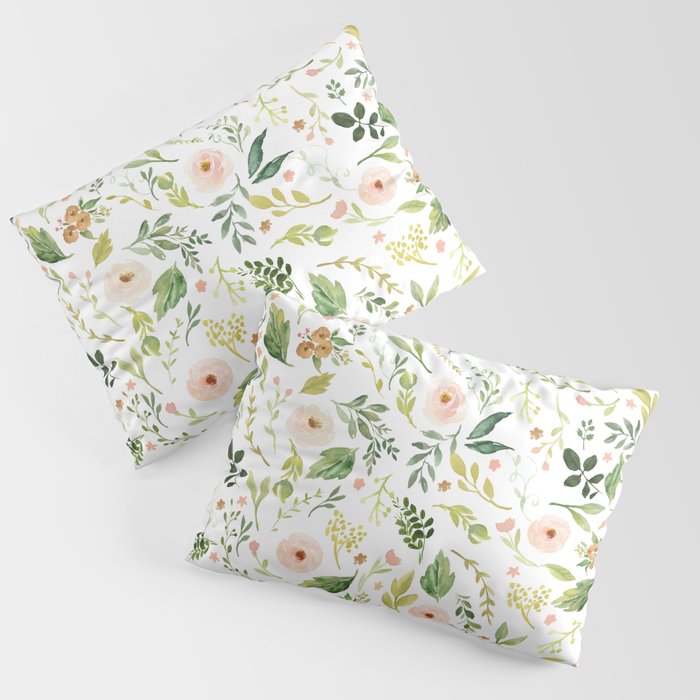 Botanical Spring Flowers Pillow Sham Gallery Image 1