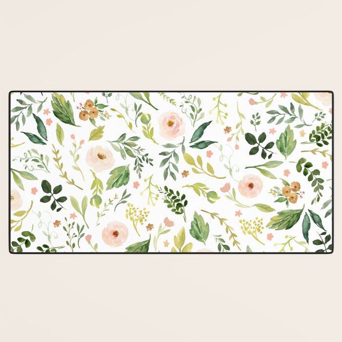 Botanical Spring Flowers Desk Mat Gallery Image 3