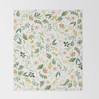 Botanical Spring Flowers Throw Blanket Gallery Image 2