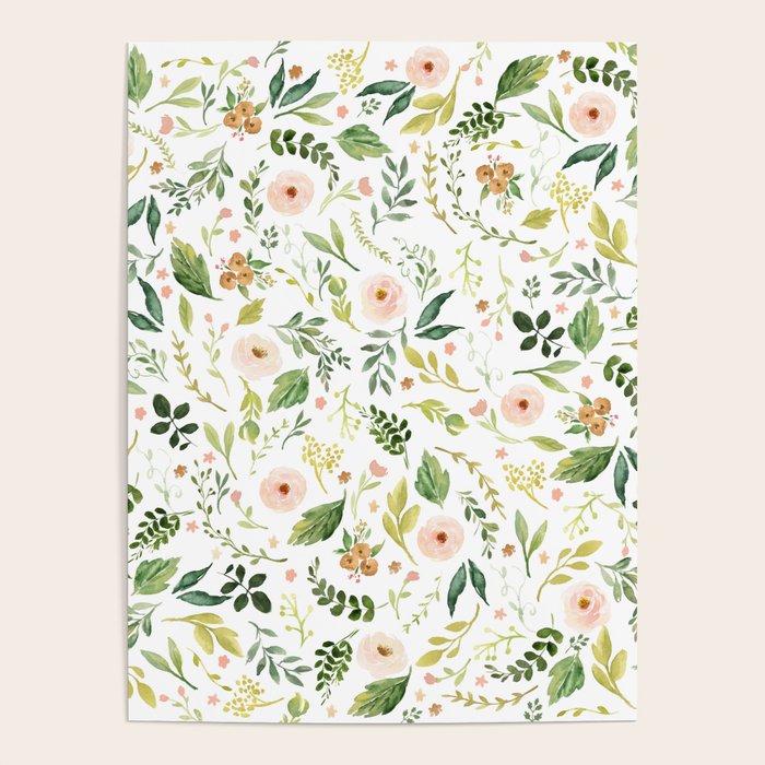 Botanical Spring Flowers Poster Gallery Image 1
