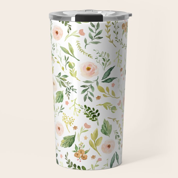 Botanical Spring Flowers Travel Mug Gallery Image 1
