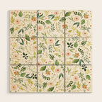 Botanical Spring Flowers Wood Wall Art Gallery Image 1