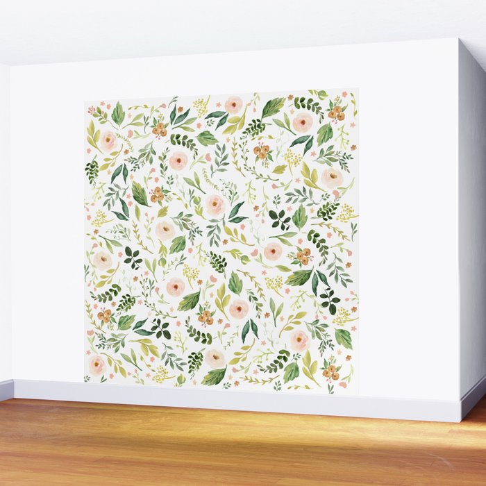 Botanical Spring Flowers Wall Mural Gallery Image 2
