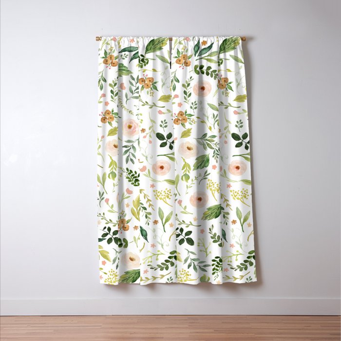 Botanical Spring Flowers Window Curtain Gallery Image 3