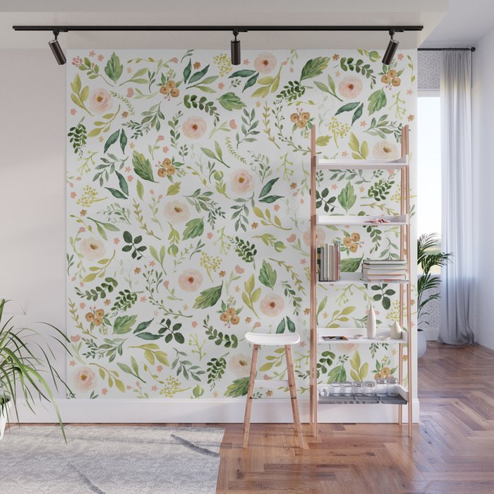 Botanical Spring Flowers Wall Mural Gallery Image 1