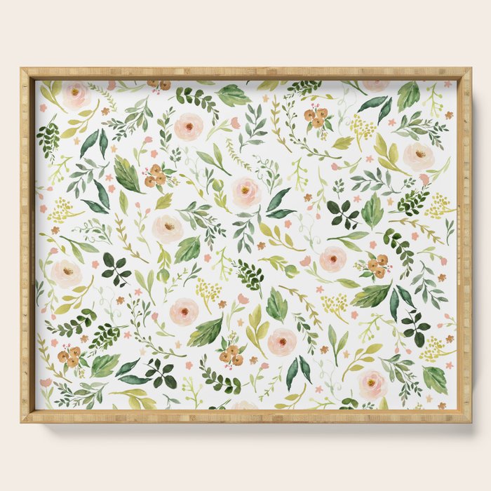 Botanical Spring Flowers Serving Tray Gallery Image 1