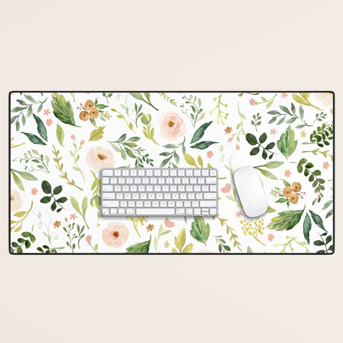 Botanical Spring Flowers Desk Mat Gallery Image 1