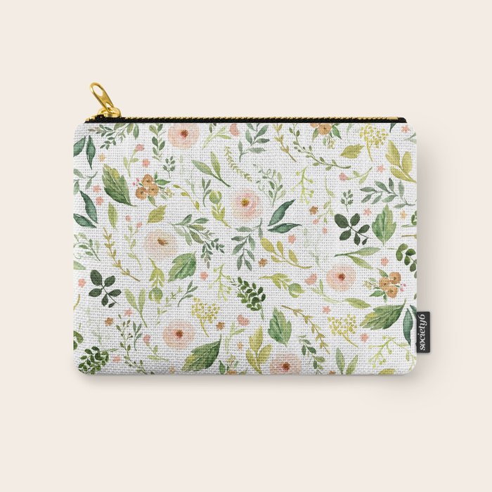 Botanical Spring Flowers Carry All Pouch Gallery Image 1