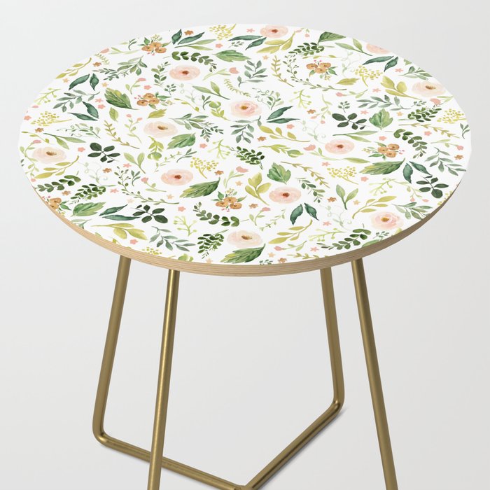 Botanical Spring Flowers Side Table Gallery Image 2