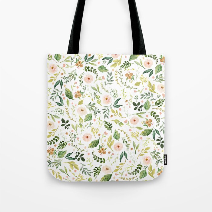 Botanical Spring Flowers Tote Bag Gallery Image 1