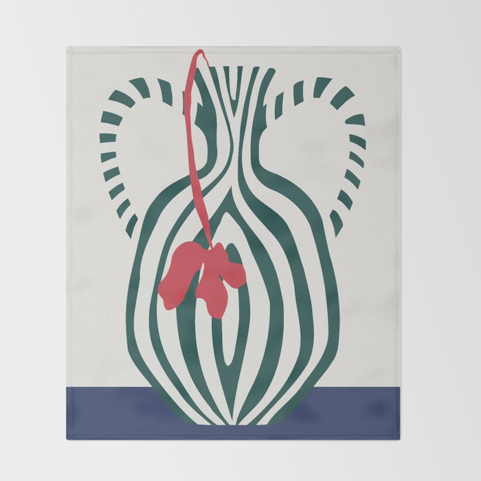 Minimalistic Vase 1 Throw Blanket Gallery Image 2