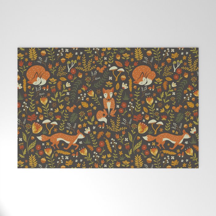 Fox in an Autumn Garden Welcome Mat Gallery Image 1