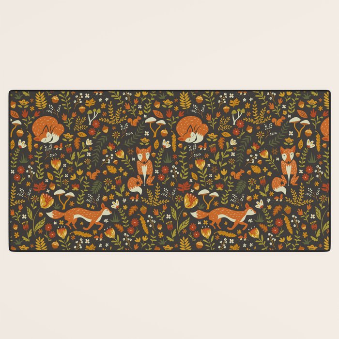 Fox in an Autumn Garden Desk Mat Gallery Image 3
