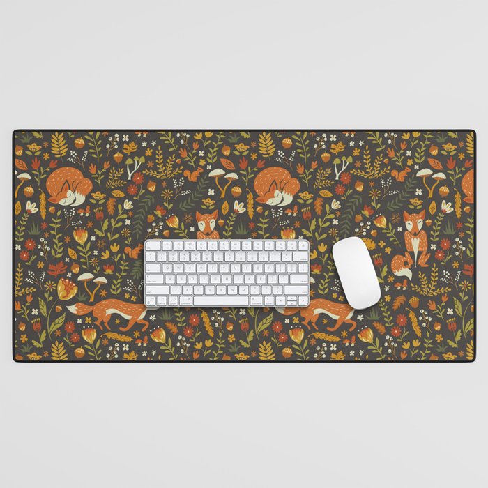 Fox in an Autumn Garden Desk Mat Gallery Image 1