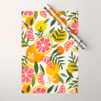 Grapefruit Blooms â Pink & White Wrapping Paper Gallery Image 1
