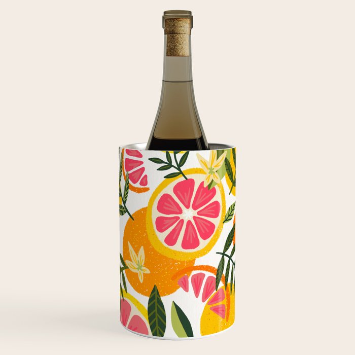 Grapefruit Blooms â Pink & White Wine Chiller Gallery Image 1