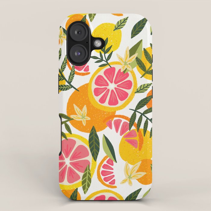Grapefruit Blooms â Pink & White iPhone Case Gallery Image 1