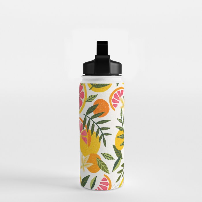 Grapefruit Blooms â Pink & White Water Bottle Gallery Image 2