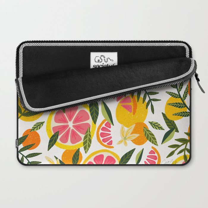 Grapefruit Blooms â Pink & White Laptop Sleeve Gallery Image 2