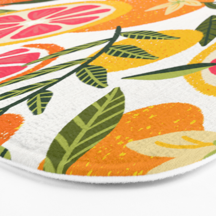 Grapefruit Blooms â Pink & White Bath Mat Gallery Image 3