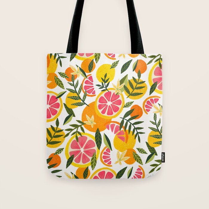 Grapefruit Blooms â Pink & White Tote Bag Gallery Image 1