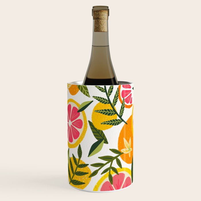 Grapefruit Blooms â Pink & White Wine Chiller Gallery Image 2