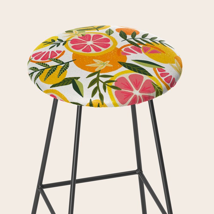 Grapefruit Blooms â Pink & White Stool Gallery Image 2