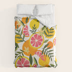 Grapefruit Blooms â Pink & White Duvet Cover Gallery Image 6