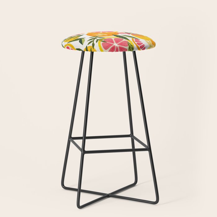 Grapefruit Blooms â Pink & White Stool Gallery Image 1