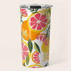 Grapefruit Blooms â Pink & White Travel Mug Gallery Image 1
